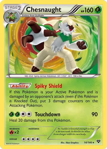Chesnaught (14/146), XY Base Set — Pokémon card price