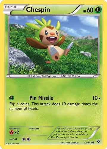 Chespin (12/146), XY Base Set — Pokémon card price