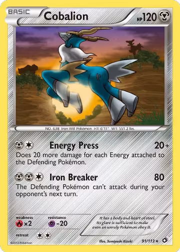 Cobalion (91/113), Legendary Treasures — Pokémon card price
