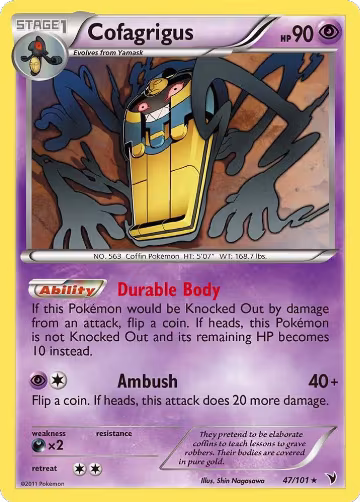 Cofagrigus (47) (47/101), Noble Victories — Pokémon card price