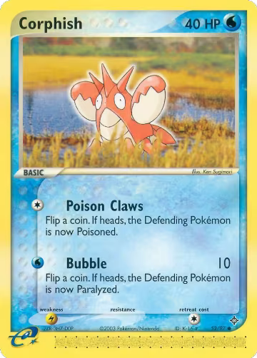 Corphish - 52/97 (52/97), EX Dragon — Pokémon card price
