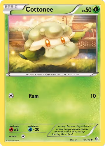 Cottonee (14/149), Boundaries Crossed — Pokémon card price