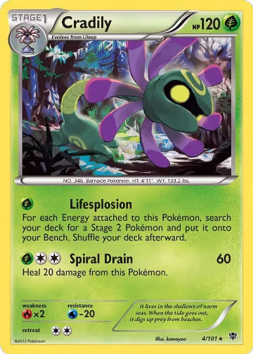 Cradily (4/101), Plasma Blast — Pokémon card price
