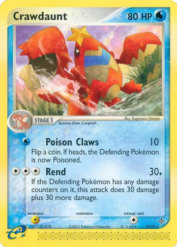 Crawdaunt - 13/97 (13/97), EX Dragon — Pokémon card price
