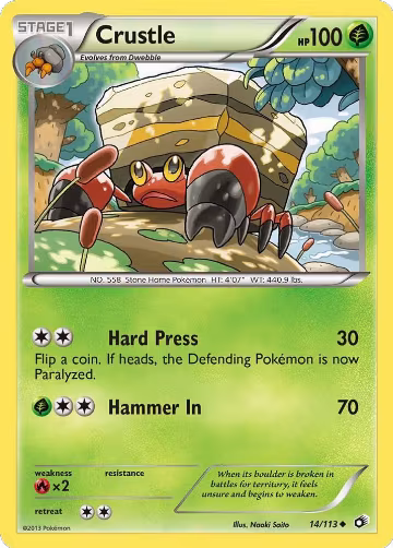 Crustle (14/113), Legendary Treasures — Pokémon card price
