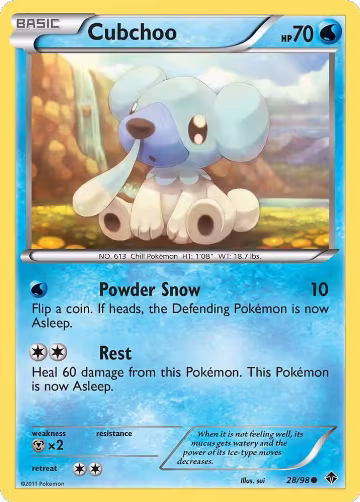 Cubchoo (28) (28/98), Emerging Powers — Pokémon card price
