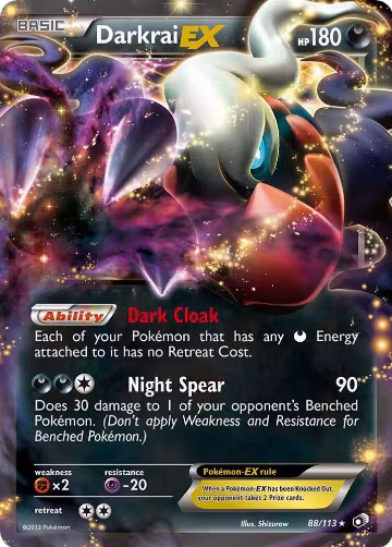 Darkrai EX (88/113), Legendary Treasures — Pokémon card price