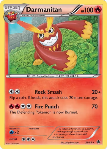 Darmanitan (21/98), Emerging Powers — Pokémon card price