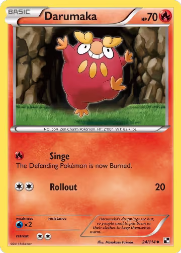 Darumaka (24) (24/114), Black and White — Pokémon card price