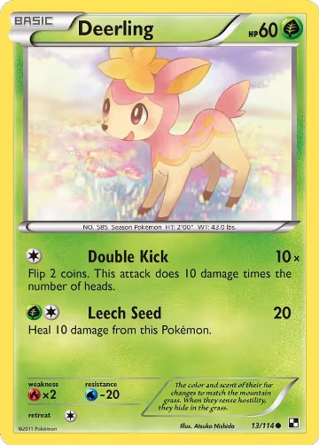 Deerling (13/114), Black and White — Pokémon card price
