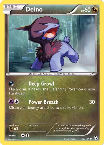 Deino (93) (93/124), Dragons Exalted — Pokémon card price