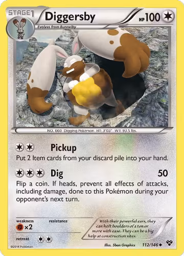 Diggersby (112/146), XY Base Set — Pokémon card price