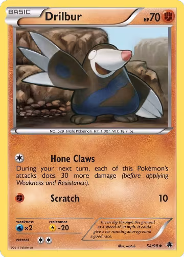Drilbur (54) (54/98), Emerging Powers — Pokémon card price