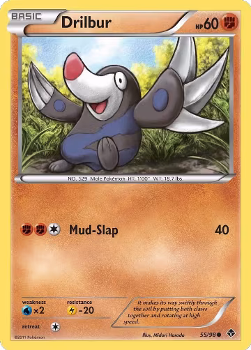 Drilbur (55) (55/98), Emerging Powers — Pokémon card price
