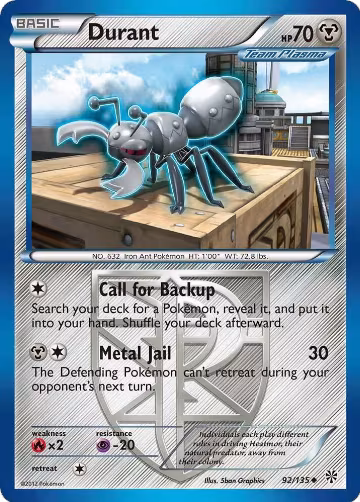 Durant (Team Plasma) (92) (92/135), Plasma Storm — Pokémon card price