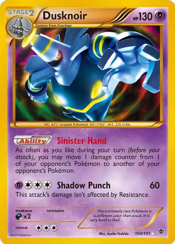 Dusknoir (104 Secret Rare) (104/101), Plasma Blast — Pokémon card price