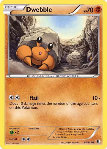 Dwebble (84/149), Boundaries Crossed — Pokémon card price