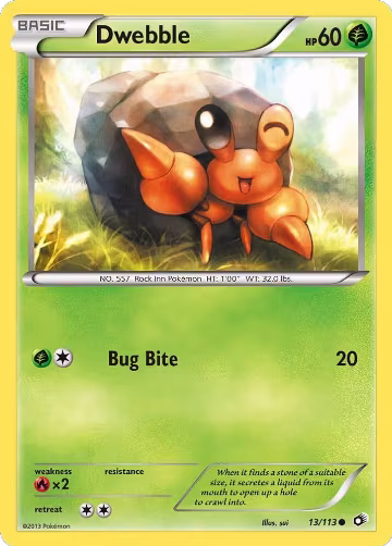 Dwebble (13/113), Legendary Treasures — Pokémon card price