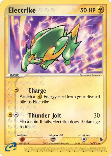 Electrike - 30/109 (30/109), EX Ruby and Sapphire — Pokémon card price