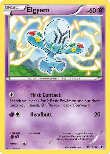 Elgyem (55) (55/101), Noble Victories — Pokémon card price