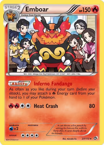 Emboar (27/113), Legendary Treasures — Pokémon card price