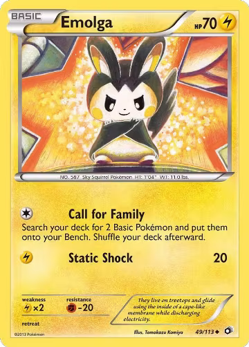 Emolga (49/113), Legendary Treasures — Pokémon card price