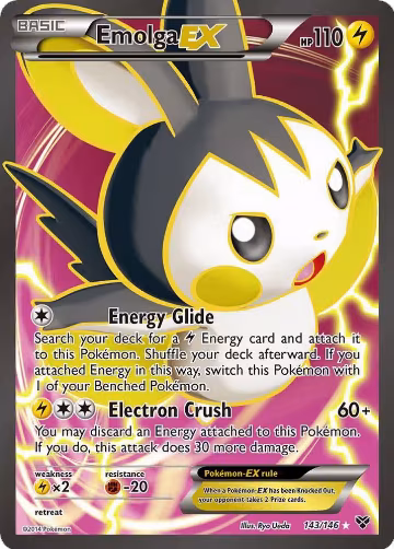 Emolga EX (143 Full Art) (143/146), XY Base Set — Pokémon card price