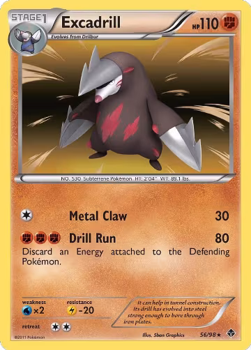 Excadrill (56) (56/98), Emerging Powers — Pokémon card price