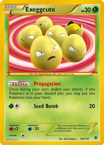 Exeggcute (102 Secret Rare) (102/101), Plasma Blast — Pokémon card price