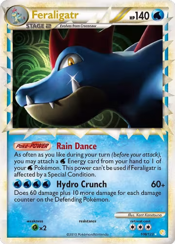 Feraligatr (Prime) (108/123), HeartGold SoulSilver — Pokémon card price
