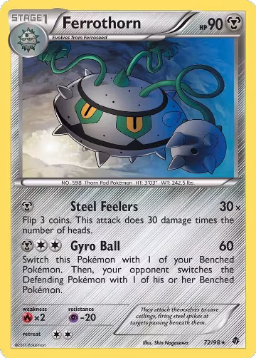 Ferrothorn (72) (72/98), Emerging Powers — Pokémon card price