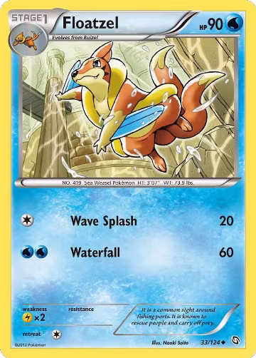Floatzel (33/124), Dragons Exalted — Pokémon card price