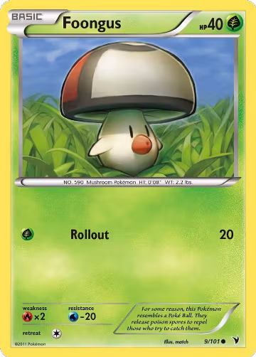 Foongus (9/101), Noble Victories — Pokémon card price