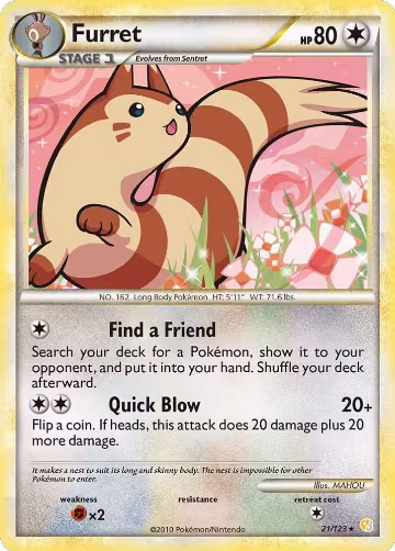 Furret (21/123), HeartGold SoulSilver — Pokémon card price