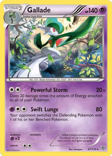 Gallade (61/135), Plasma Storm — Pokémon card price