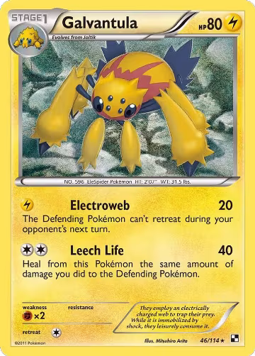 Galvantula (46/114), Black and White — Pokémon card price