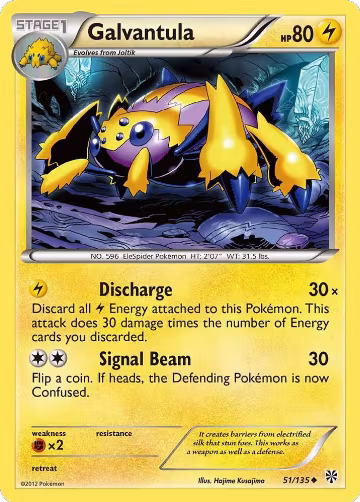 Galvantula (51/135), Plasma Storm — Pokémon card price