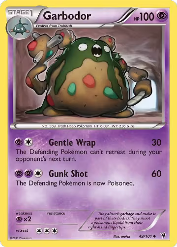 Garbodor (49/101), Noble Victories — Pokémon card price