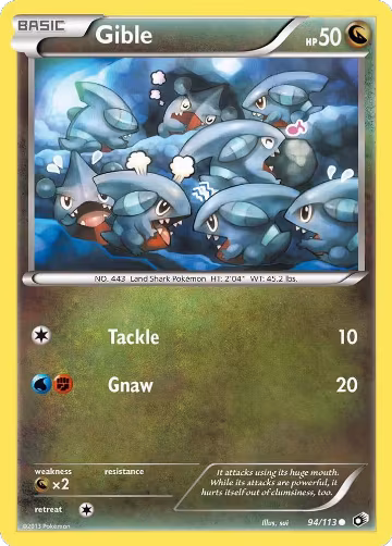 Gible (94/113), Legendary Treasures — Pokémon card price