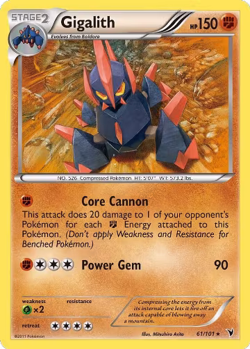 Gigalith (61/101), Noble Victories — Pokémon card price
