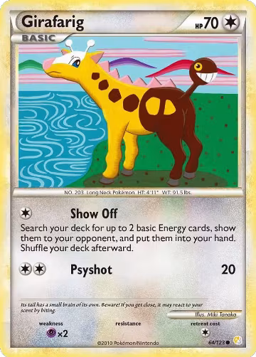 Girafarig (64/123), HeartGold SoulSilver — Pokémon card price