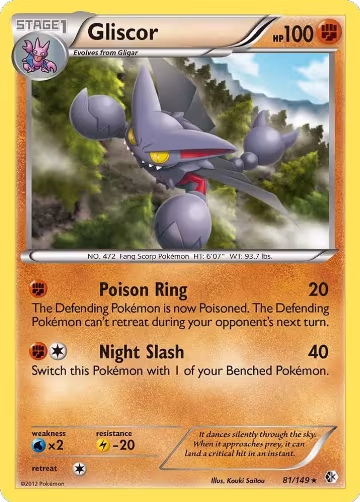 Gliscor (81/149), Boundaries Crossed — Pokémon card price