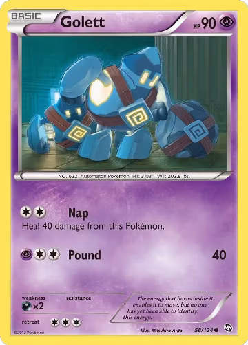 Golett (58/124), Dragons Exalted — Pokémon card price