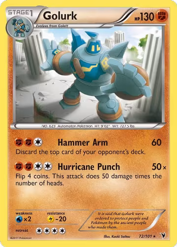 Golurk (72/101), Noble Victories — Pokémon card price