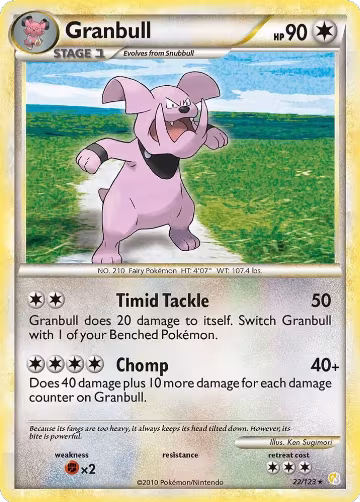 Granbull (22/123), HeartGold SoulSilver — Pokémon card price