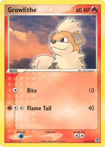 Growlithe (64/112), EX FireRed & LeafGreen — Pokémon card price