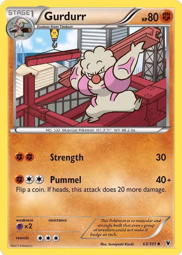 Gurdurr (63/101), Noble Victories — Pokémon card price
