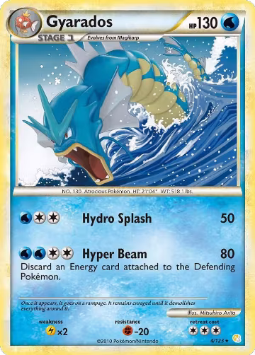 Gyarados (4/123), HeartGold SoulSilver — Pokémon card price