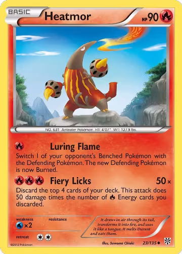 Heatmor (23/135), Plasma Storm — Pokémon card price