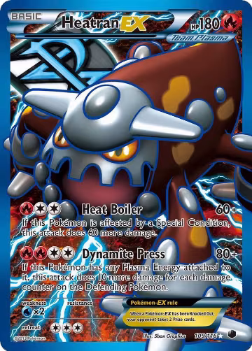 Heatran EX (Team Plasma) (Full Art) (109/116), Plasma Freeze — Pokémon card price